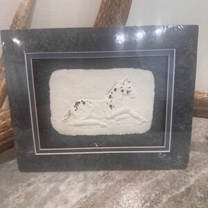 John Guthrie Signed Cast Paper Sculpture Appaloosa Horse Framed Southwestern Art